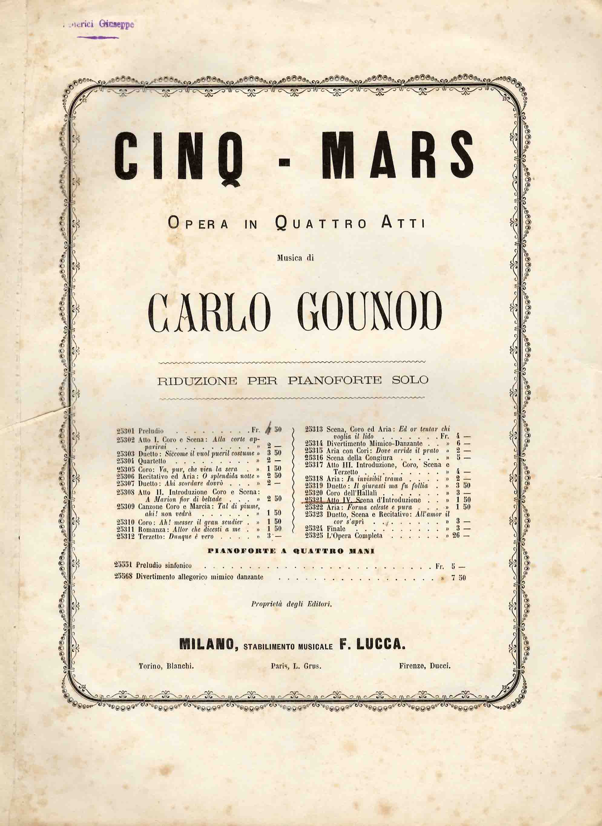 Cinq-Mars. Scena d